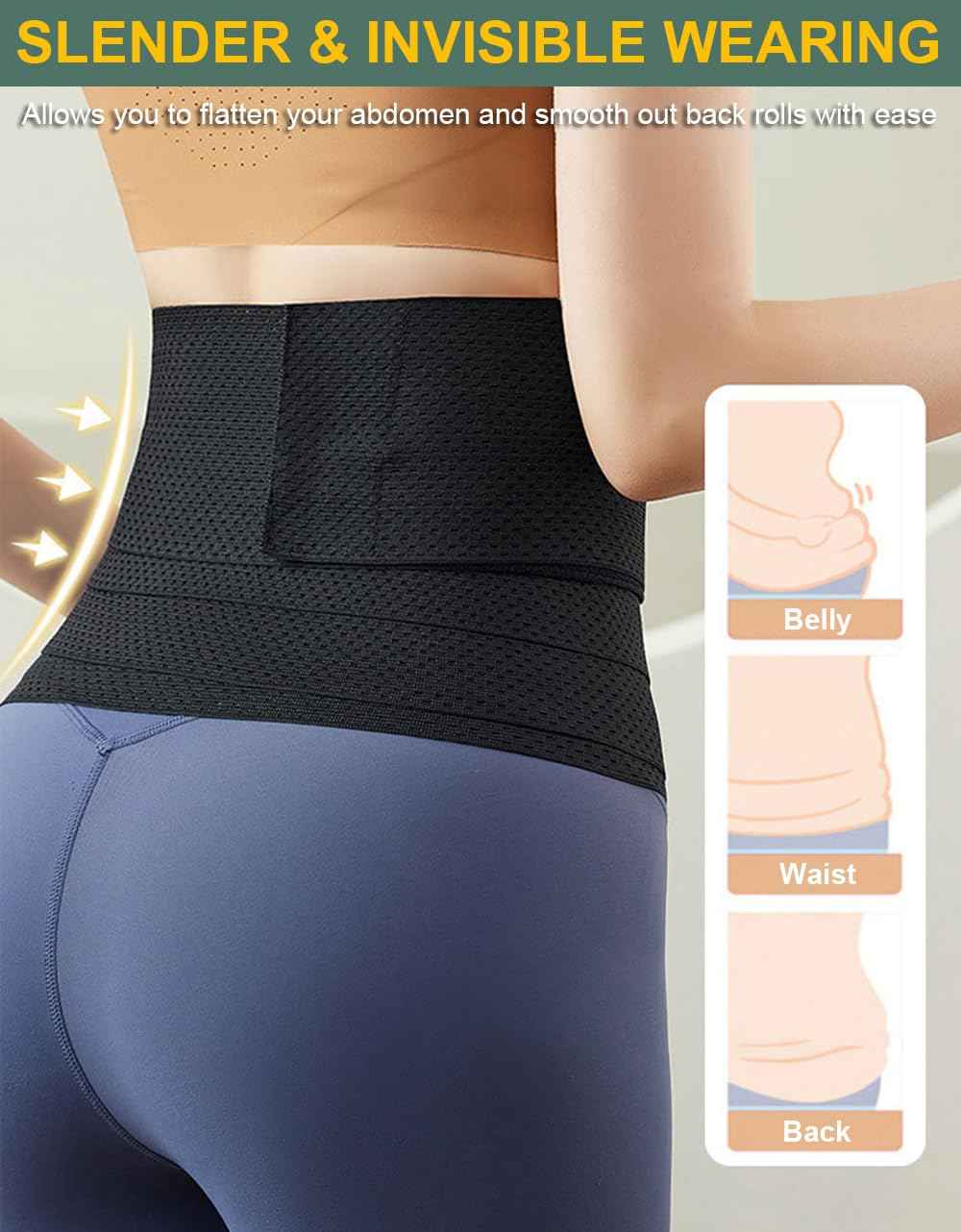 Waist Trainer for Women Lower Belly Fat, Belly Wrap Tummy Control Shapewear Corset Shapewear for Women, Faja Body Shaper