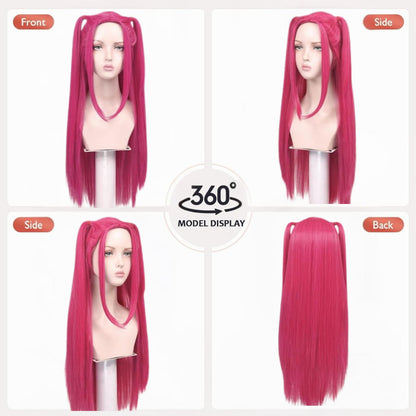 Snugeasy Rumi Costume Kids Wig Cosplay, Anime Mira Zoey Costume Wigs for Women Men, Purple Braid Wig Outfit Hair Halloween Cosplay Props