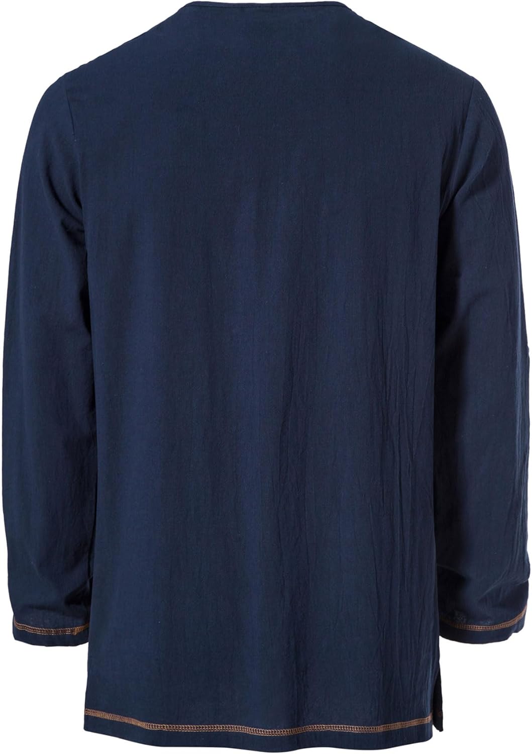 Men's Pure Cotton Vintage Lace Up Shirts for Pirate Renaissance Viking Medieval Costume Without Belt