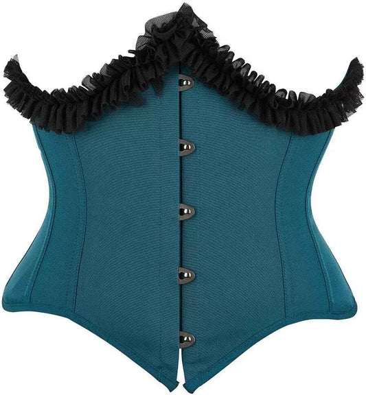 Jutrisujo Underbust Corset Top Bustier Women Lace up Boned Gothic Waist Trainer Fashion Plus Size