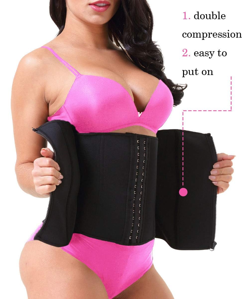 GainKee Clip and Zip Waist Trainer Corset Women Neoprene Worked Out Sweat Vest Body Shaper