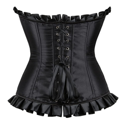 Grebrafan Womens Corsets Floral Lace Overlay Corset Bustier Top