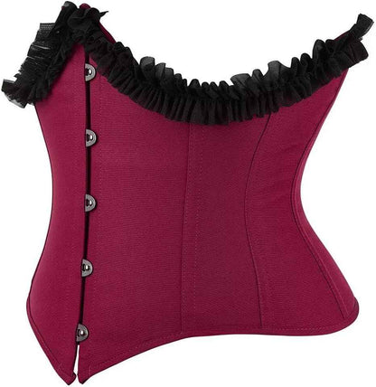Jutrisujo Underbust Corset Top Bustier Women Lace up Boned Gothic Waist Trainer Fashion Plus Size