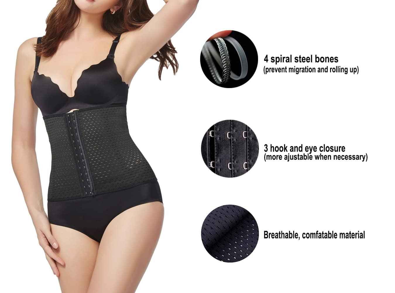 KSKshape Waist Trainer Shapewear For Weight loss Tummy Control Body Shaper Breathable Waist Cincher