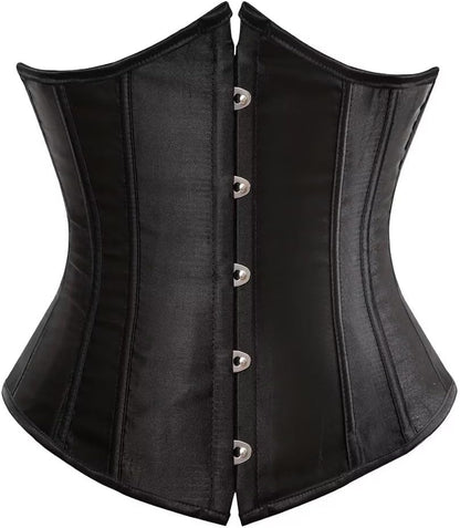 Jutrisujo Corset Underbust Lace up Boned Brocade Waist Training Plus Size