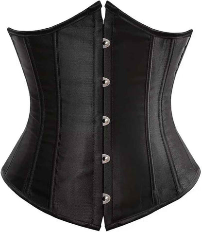 Jutrisujo Corset Underbust Lace up Boned Brocade Waist Training Plus Size