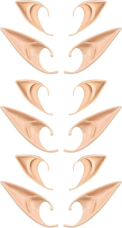 FRESHME Fairy Pixie Elf Ears - Cosplay Soft Pointed Ears Elven Masquerade Vampire Fairy Ears Makeup Costume Accessories