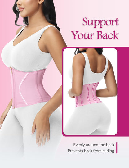 SHAPSHE Short Torso Waist Trainer for Women Corset Waist Cincher Shapewear Tummy Control Workout Hourglass Body Shaper