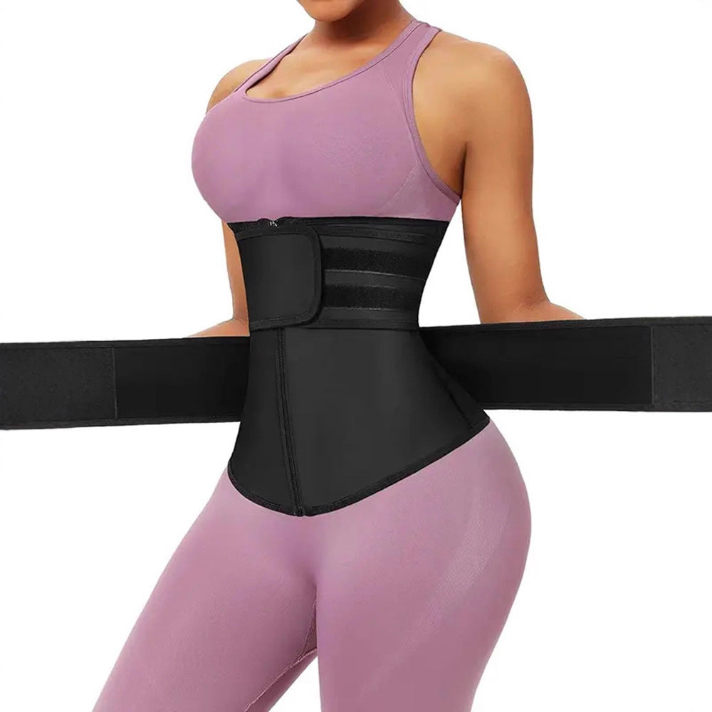 Beauty Shaping Double Waistband Zipper Women's Shapewear, Plus Size Sports Corset