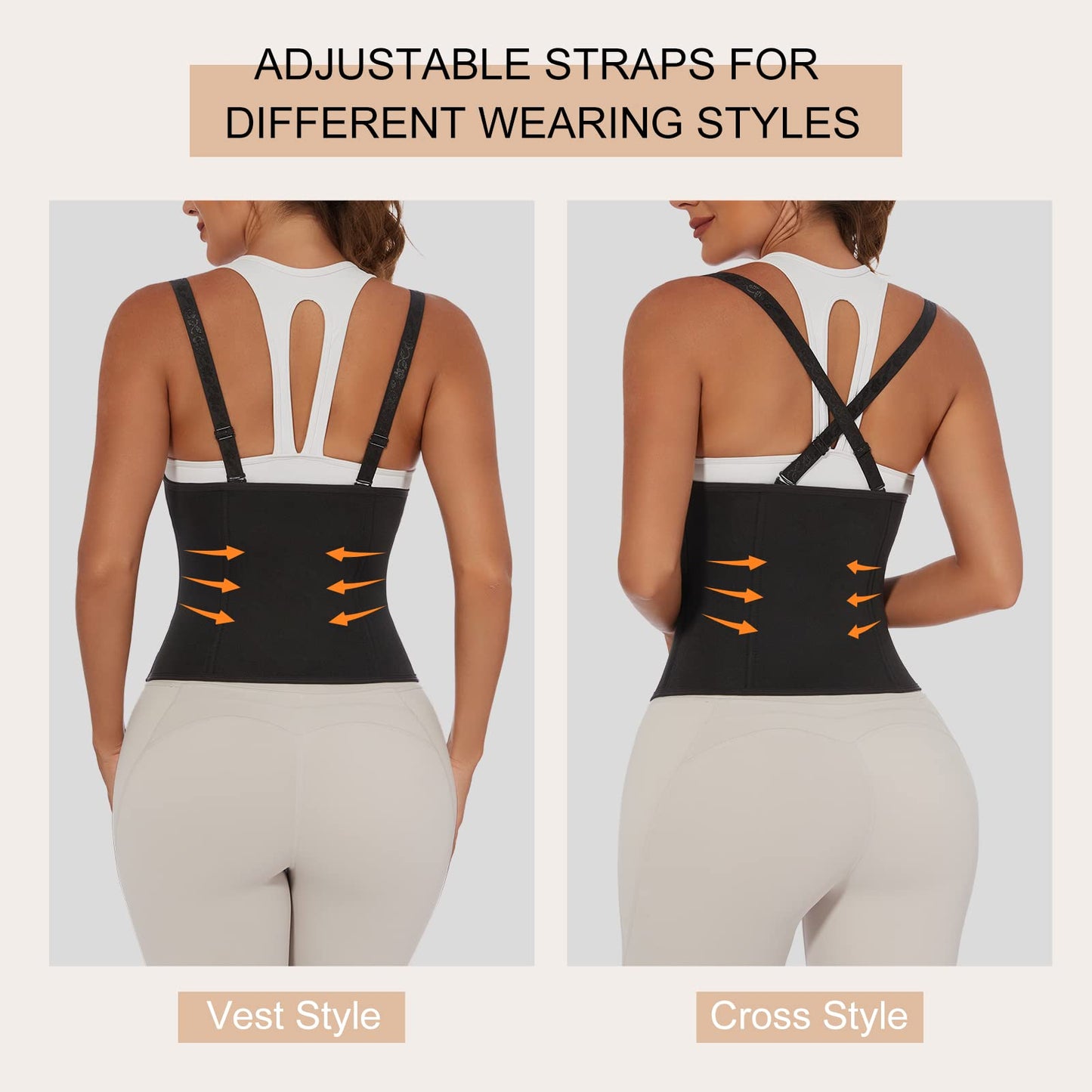 YADIFEN Waist Trainer Vest for Women,Zipper Corset Body Shaper for Tummy Control Neoprene Cincher Tank Top with Straps