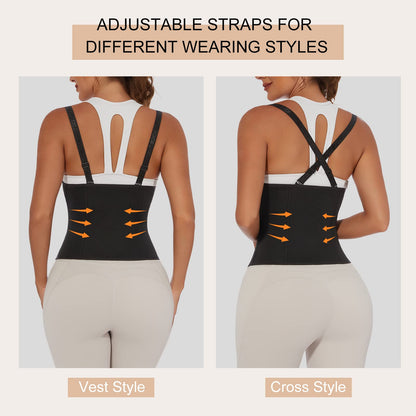 YADIFEN Waist Trainer Vest for Women,Zipper Corset Body Shaper for Tummy Control Neoprene Cincher Tank Top with Straps