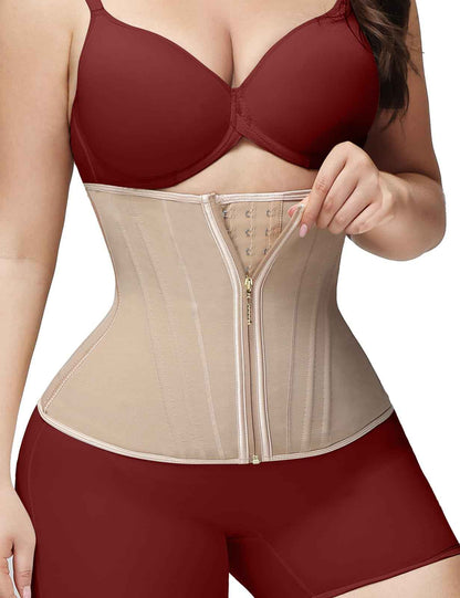 SHAPSHE Waist Trainer for Women Tummy Control Workout Waist Cincher Corset Shapewear Postpartum Body Shaper with Zipper Hook