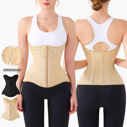 Waist Cincher for Women Shapewear Workout Girdle Tummy Control Shaper Slimming Waist Trainer Corset with Zipper