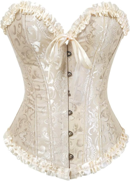 Zhitunemi Black Corset Top for Women Pirate Corsets Shapewear Steampunk Corset Overbust