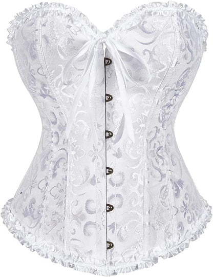 SZIVYSHI Corset Tops for Women, Bustier Shapewear Lingerie, Lace Waist Push Up Bodysuit