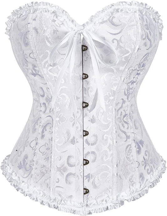 SZIVYSHI Corset Tops for Women, Bustier Shapewear Lingerie, Lace Waist Push Up Bodysuit