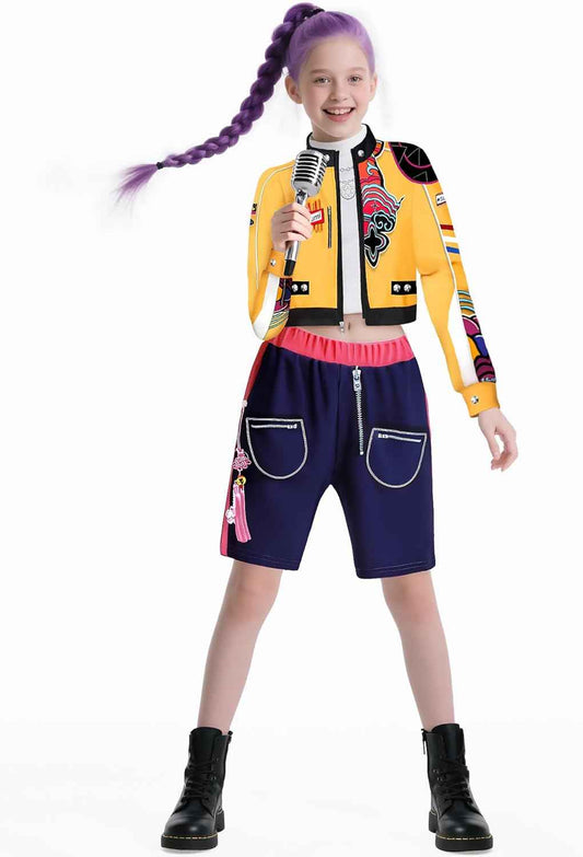 Kids Girls Pop Singer Costume Halloween Cosplay Stage Clothes Merch 4-14 Years