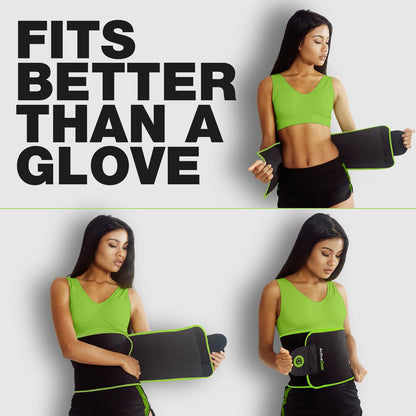 ActiveGear Premium Waist Trimmer & Trainer Belt for Men and Women - Sweat-Enhancing Slimming Wrap for Stomach, Adjustable Fit