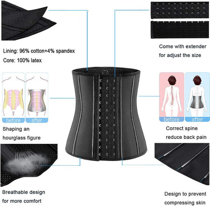 ECOWALSON Waist Trainer for Women - 9/25 Steel Bones & Additional Extender Cincher Corset for Hourglass body Shaper