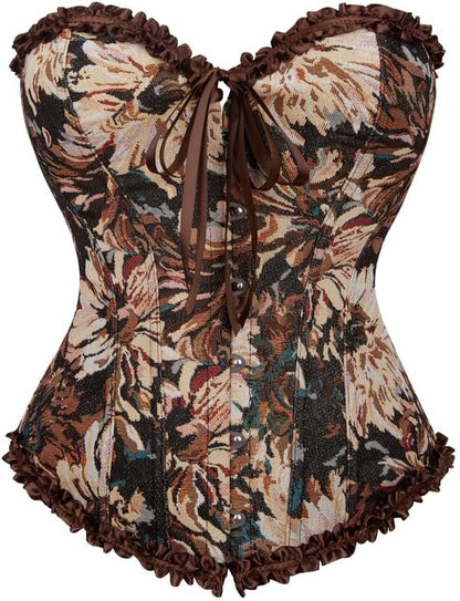 Alivila.Y Fashion Womens Lace Up Corset Top Overbust Body Shaper Bustier Corsets for Women