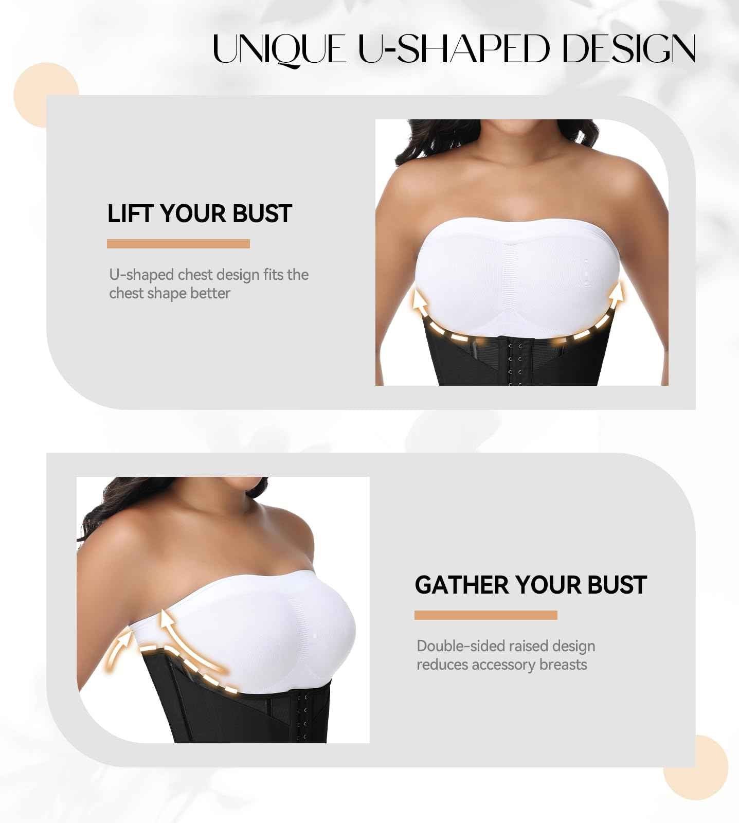 SHAPSHE Waist Trainer For Women Tummy Control Corset Waist Cincher Shapewear Workout Faja Body Shaper With Hooks