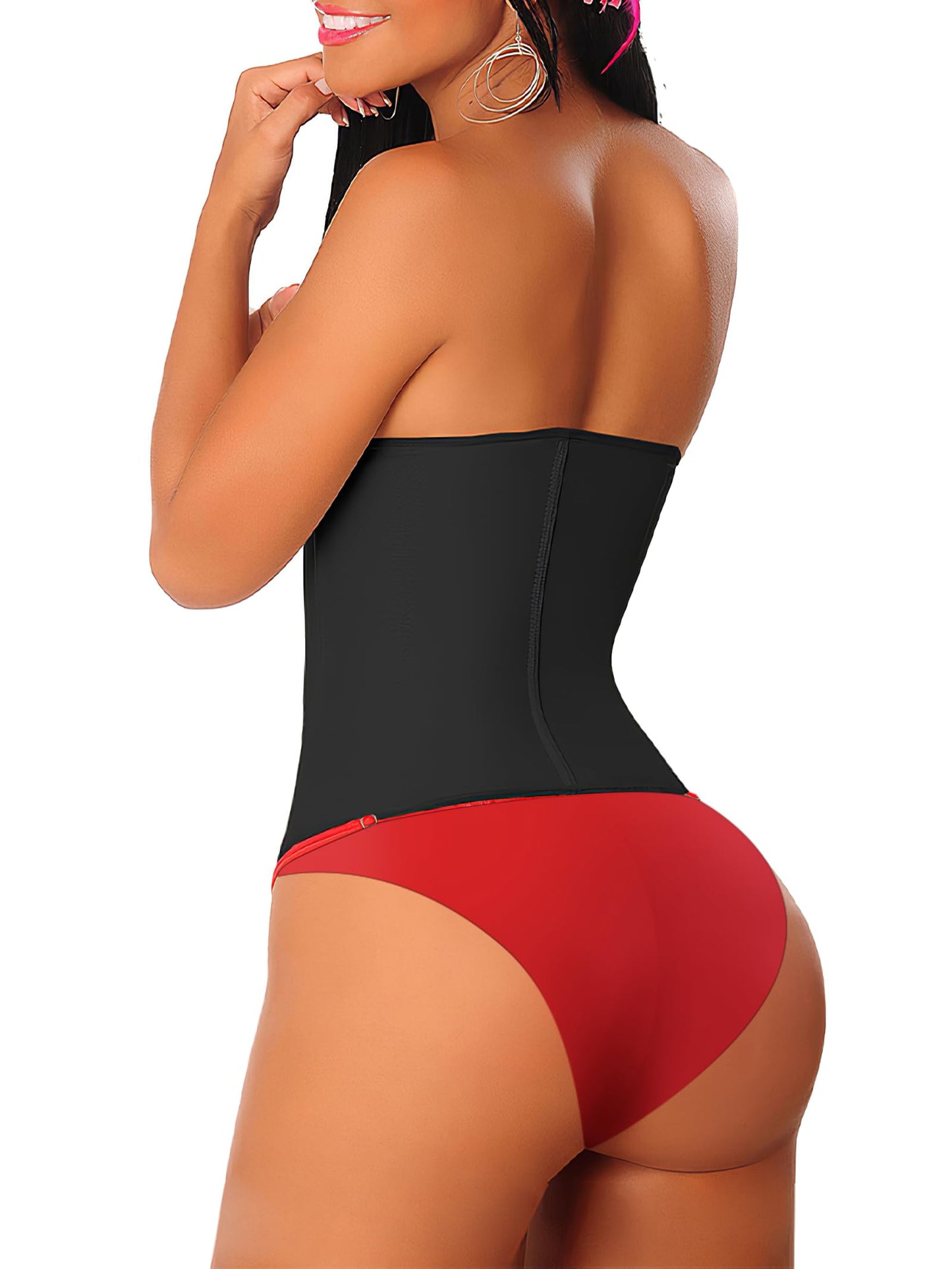YIANNA Waist Trainer for Women Latex Underbust Waist Cincher Corset Sport Girdle Hourglass Body Shaper