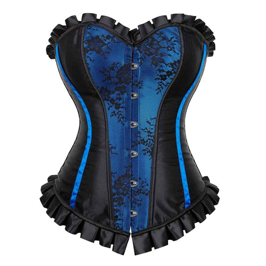 Grebrafan Womens Corsets Floral Lace Overlay Corset Bustier Top