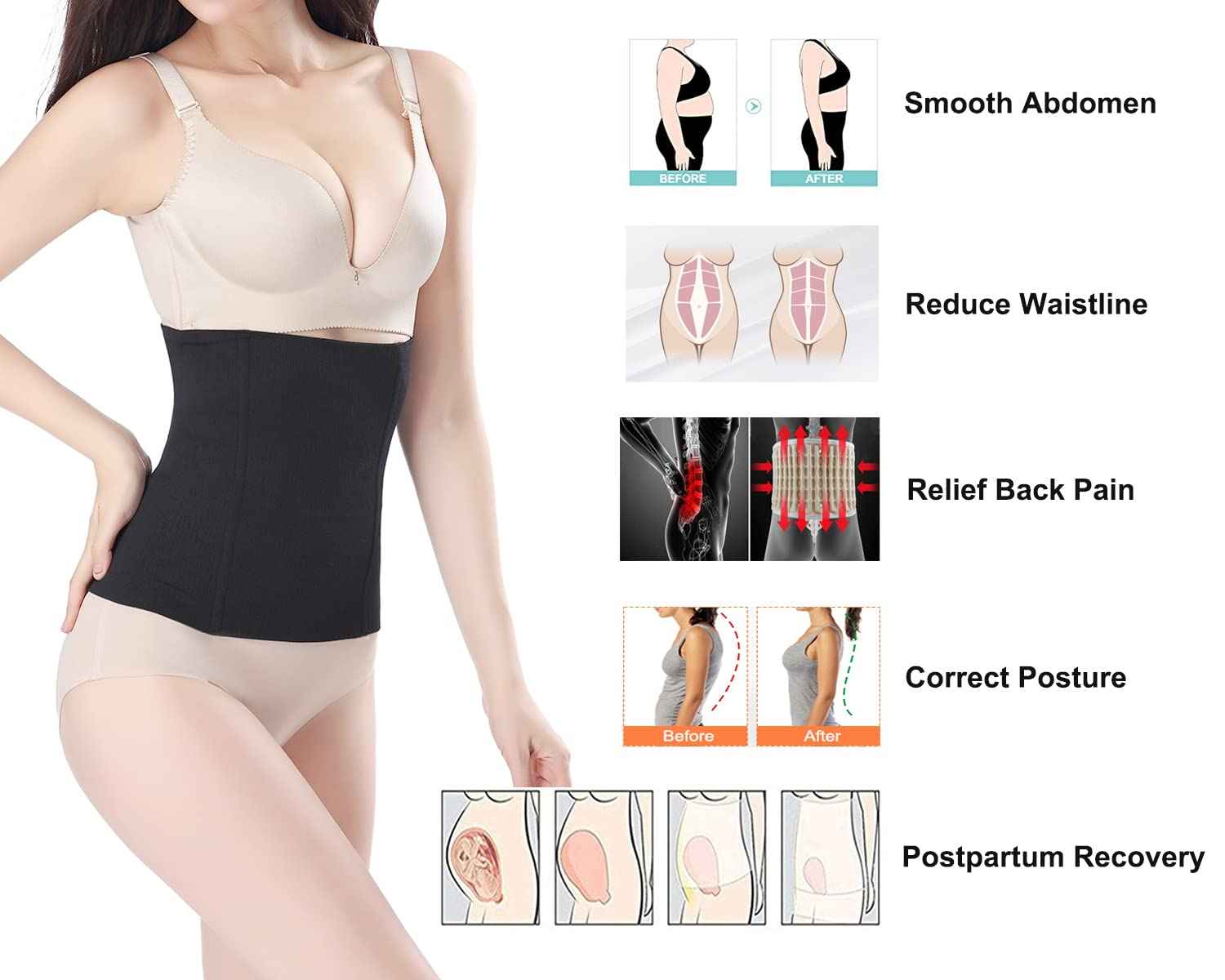 KSKshape Waist Trainer Shapewear For Weight loss Tummy Control Body Shaper Breathable Waist Cincher