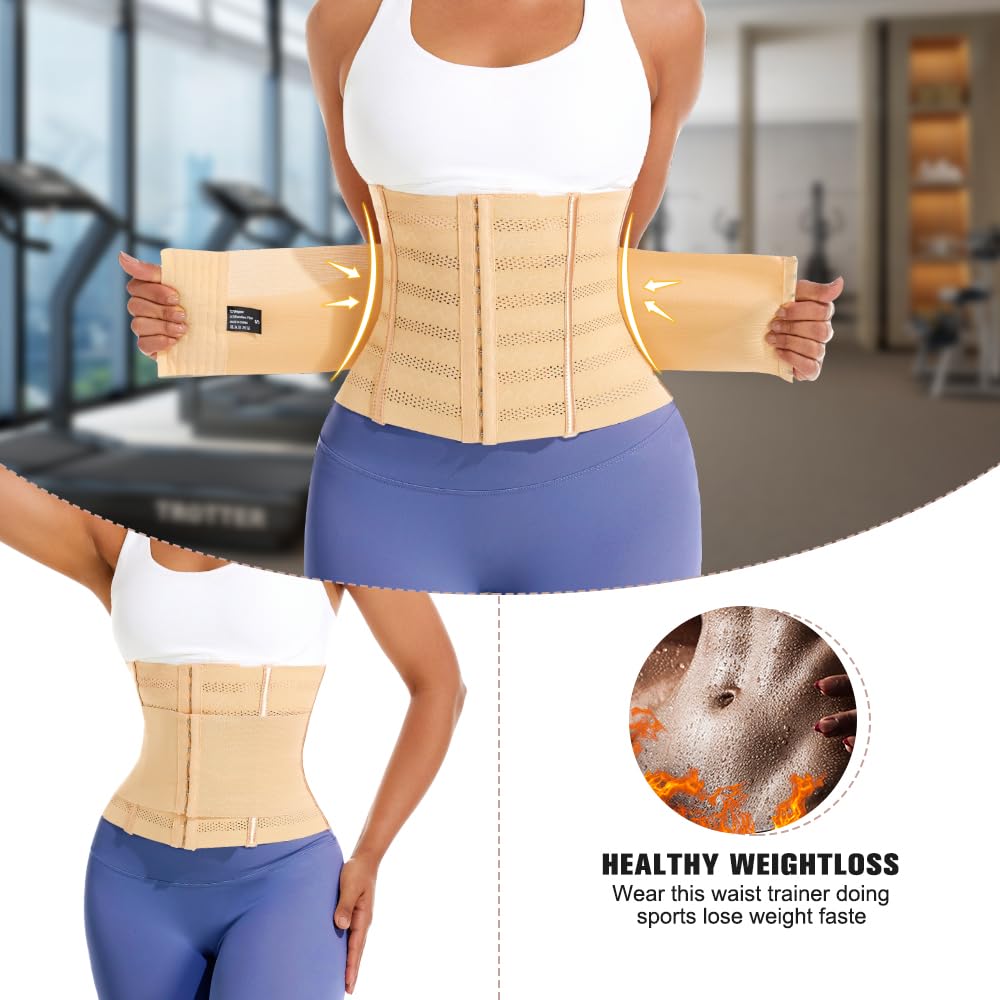 Waist Trainer Shaper for Women Full Body Belly Girdle Shaping Waist Cincher Wrap Belt Tummy Control Shapewear Black