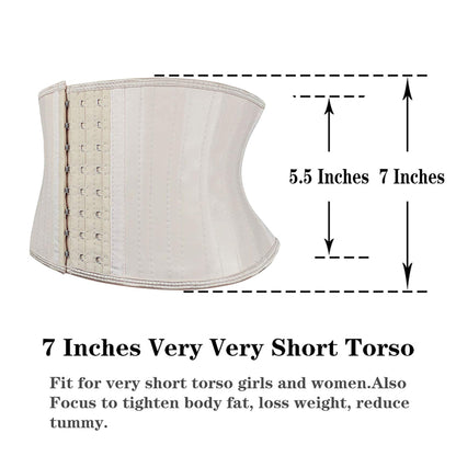 Atbuty Super Short Torso Waist Trainers Cincher Corset Tummy Shaper Slimming Latex Girdle
