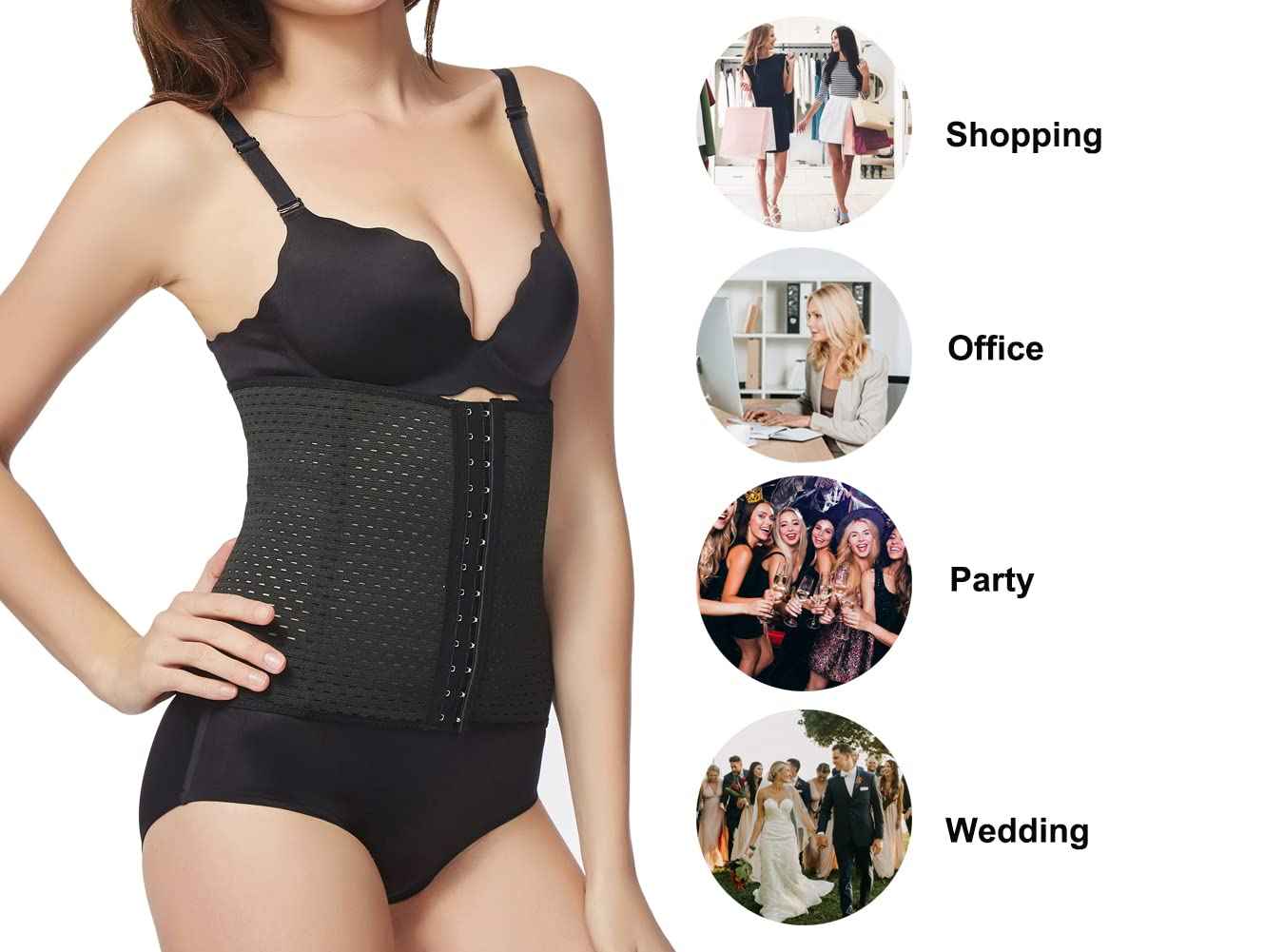 KSKshape Waist Trainer Shapewear For Weight loss Tummy Control Body Shaper Breathable Waist Cincher