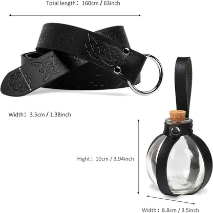 SUMGOGO 5PCS Corset Renaissance Belt Medieval Renaissance Belt Pouch Cork Potion Bottle Festival Halloween Costume Accessory
