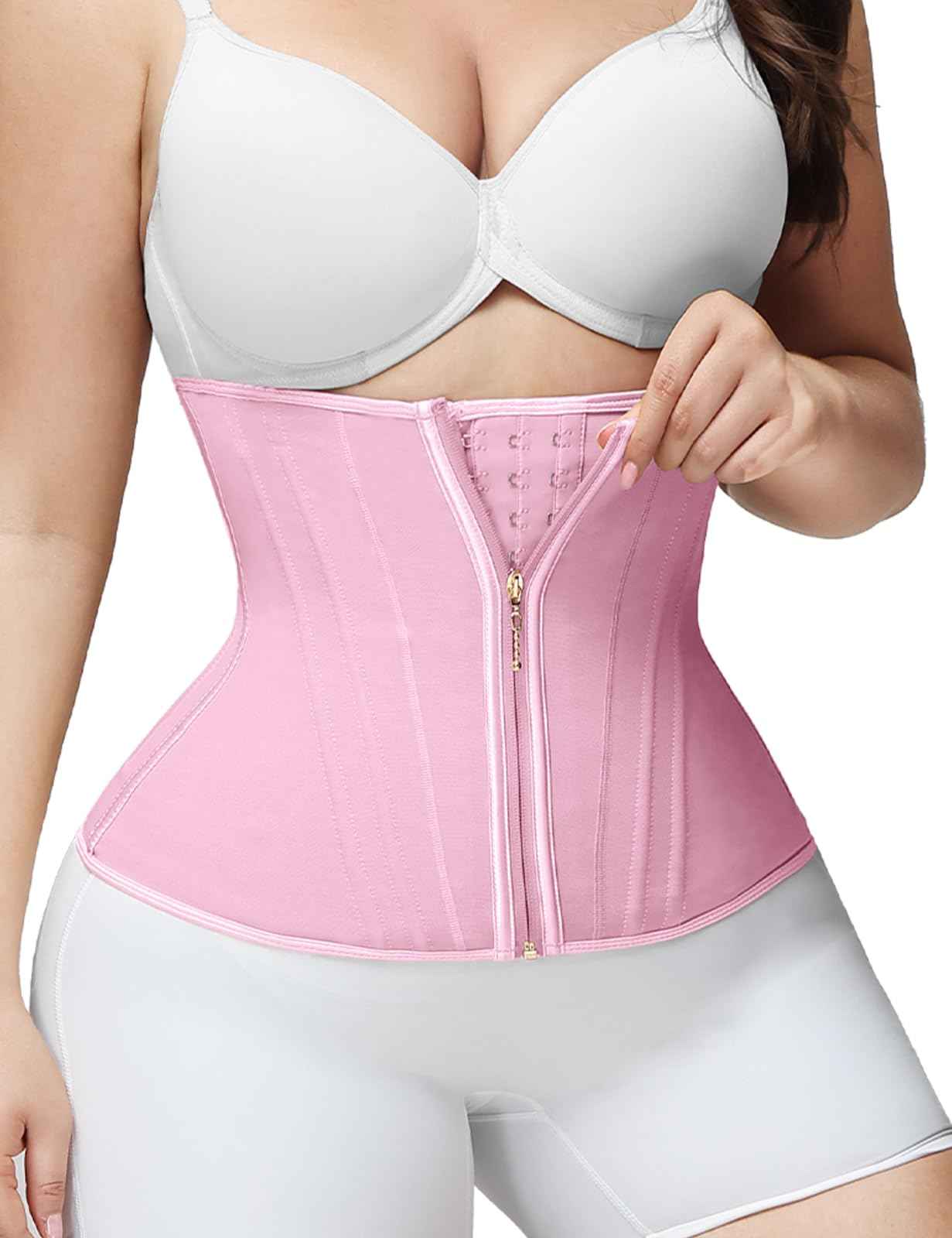 SHAPSHE Waist Trainer for Women Tummy Control Workout Waist Cincher Corset Shapewear Postpartum Body Shaper with Zipper Hook