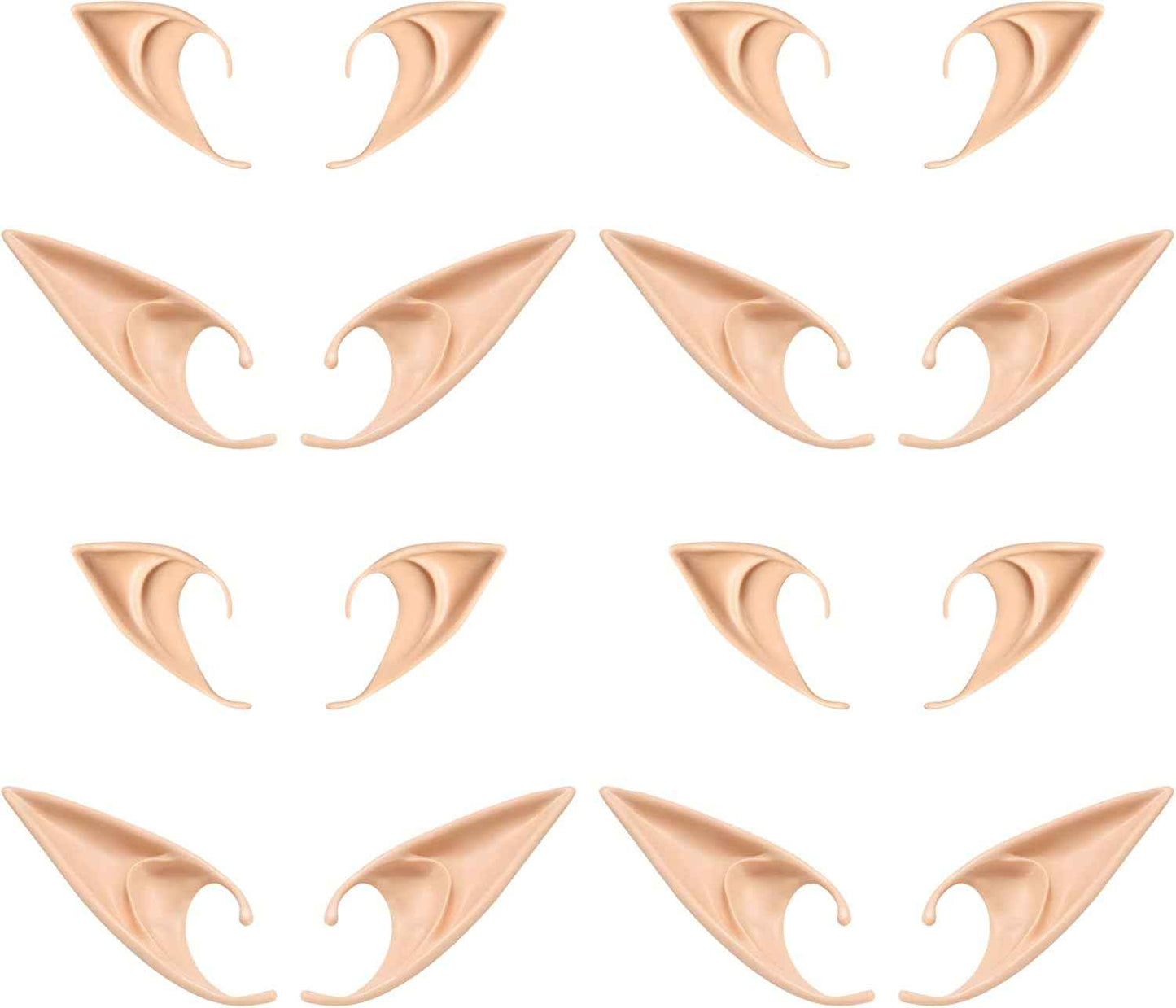 FRESHME Fairy Pixie Elf Ears - Cosplay Soft Pointed Ears Elven Masquerade Vampire Fairy Ears Makeup Costume Accessories
