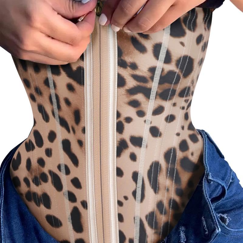 SHAPSHE Waist Trainer for Women Tummy Control Workout Waist Cincher Corset Shapewear Postpartum Body Shaper with Zipper Hook