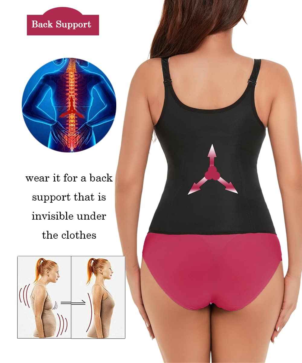 GainKee Clip and Zip Waist Trainer Corset Women Neoprene Worked Out Sweat Vest Body Shaper