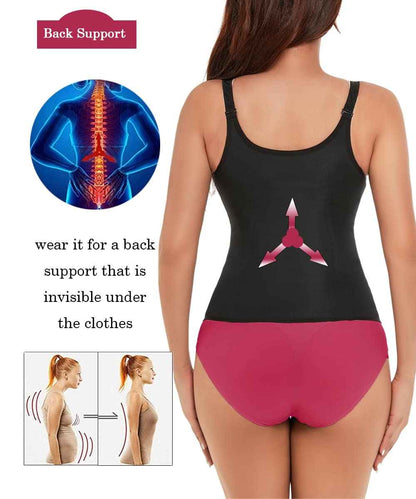 GainKee Clip and Zip Waist Trainer Corset Women Neoprene Worked Out Sweat Vest Body Shaper