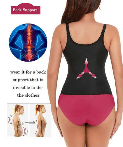 GainKee Clip and Zip Waist Trainer Corset Women Neoprene Worked Out Sweat Vest Body Shaper