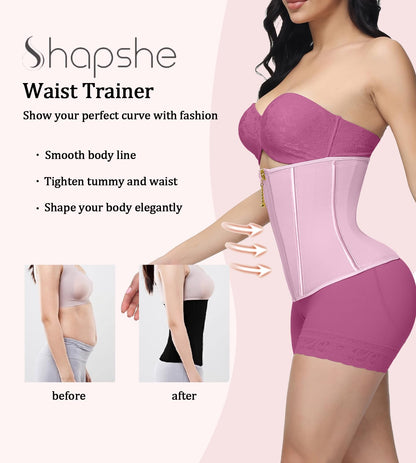 SHAPSHE Waist Trainer for Women, Tummy Control Waist Cincher, Hourglass Sport Workout Faja Body Shaper