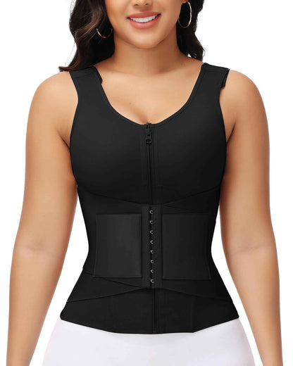 SHAPSHE Waist Trainer for Women Corset Shapewear Tummy Control Postpartum Waist Cincher Body Shaper Bra with Back Support