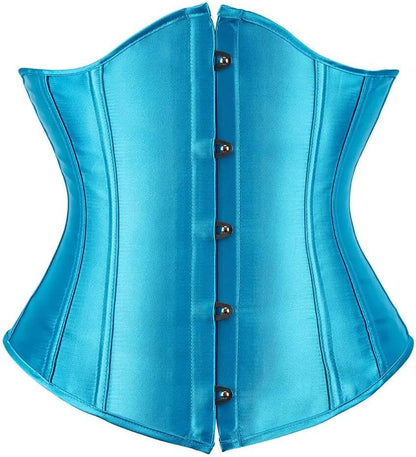 Jutrisujo Corset Underbust Lace up Boned Brocade Waist Training Plus Size