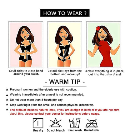 YIANNA Waist Trainer for Women Latex Underbust Waist Corsets Cincher Hourglass Body Shaper 4 Hooks