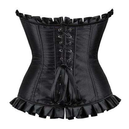 Grebrafan Womens Corsets Floral Lace Overlay Corset Bustier Top
