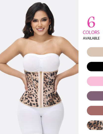 SHAPSHE Waist Trainer for Women Tummy Control Workout Waist Cincher Corset Shapewear Postpartum Body Shaper with Zipper Hook