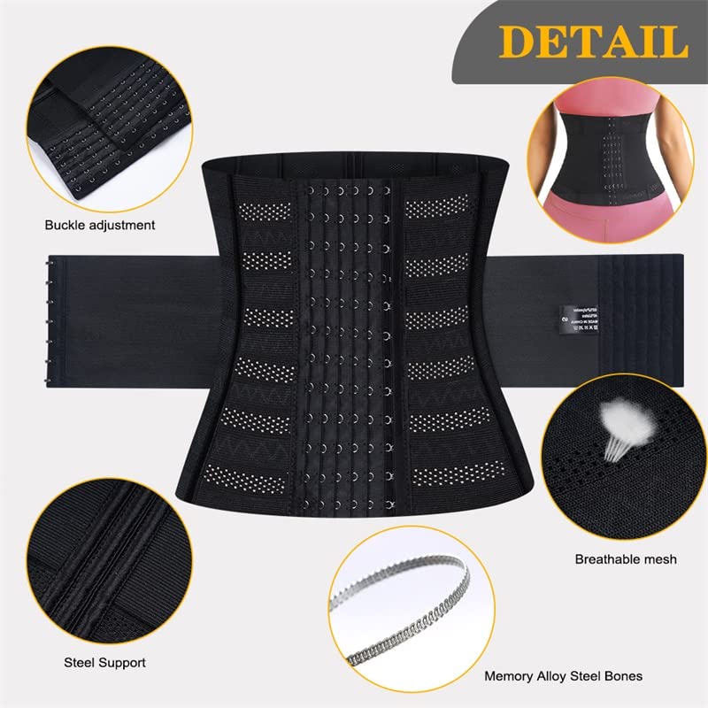 Waist Trainer Shaper for Women Full Body Belly Girdle Shaping Waist Cincher Wrap Belt Tummy Control Shapewear Black