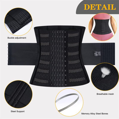 Waist Trainer Shaper for Women Full Body Belly Girdle Shaping Waist Cincher Wrap Belt Tummy Control Shapewear Black