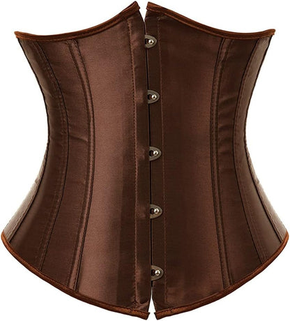 Kranchungel Underbust Corsets for Women Black Corset Top Waist Trainer Fashion Bustier Plus Size Corset