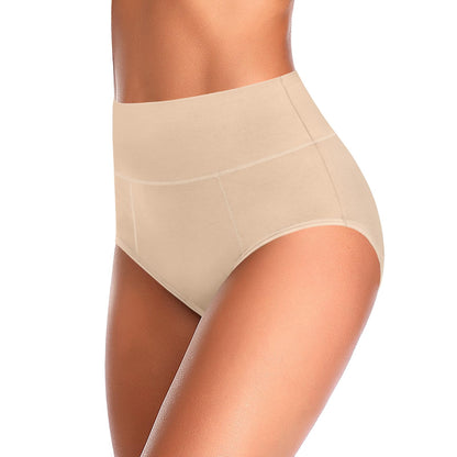 ASIMOON Tummy Control High Waisted Underwear for Women Cotton Plus Size Full Coverage Panties Ladies Briefs