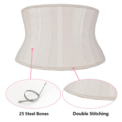 Atbuty Super Short Torso Waist Trainers Cincher Corset Tummy Shaper Slimming Latex Girdle