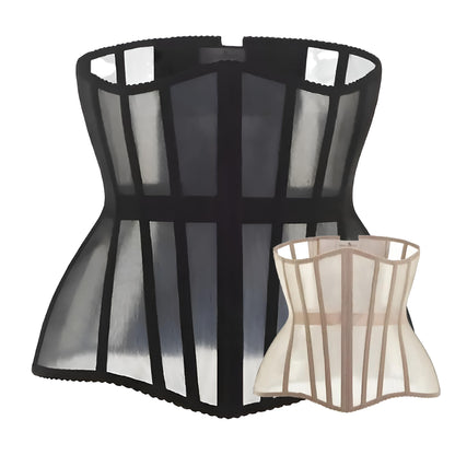 Mesh Corset Waist Trainer for Women - Underbust Corset Lace Up - Waist Cincher Shapewear - Body Shaper